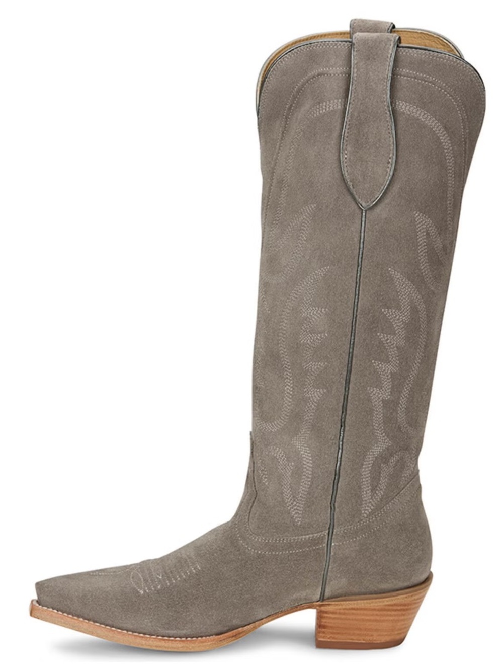 Tony Lama Taupe Embossed Western Knee Boots size 9 - Picture 4 of 9